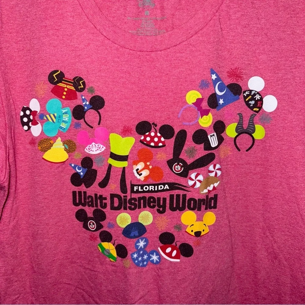 Disney Mickey Mouse Graphic T-Shirt Women’s M Pink Walt Disney World Tee